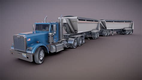 3d Model Freightliner Classic Dump Trailer Vr Ar Low Poly Cgtrader