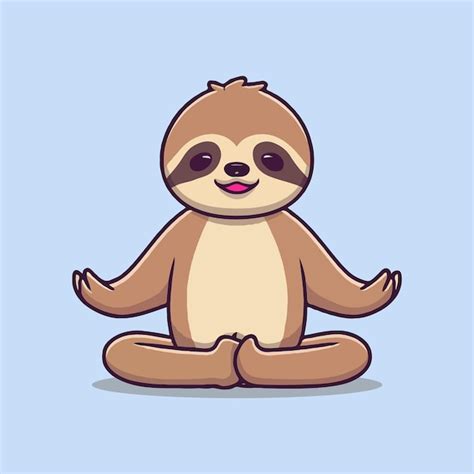 Premium Vector Cute Sloth Yoga Cartoon Illustration