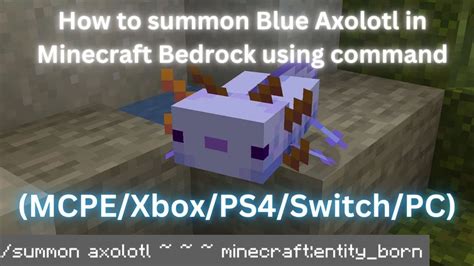 How To Summon Blue Axolotl In Minecraft Bedrock MCPE Xbox PS4 Switch