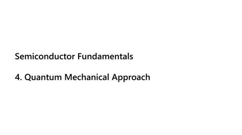 Semiconductor Fundamentals Ppt