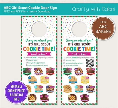 Girl Scout Cookie Booth Printable 2023 Abc Cookie Booth Price List Abc