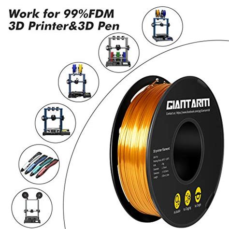 Giantarm D Printer Filament Silk Gold Pla Filament Kg Lbs Spool