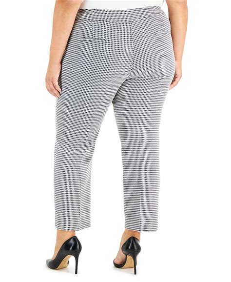 Kasper Plus Size Houndstooth Mid Rise Slim Leg Pants Macys