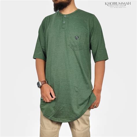 Jual Kurta Pakistan Bahan Kaos Lengan Baju Koko Muslim Modern