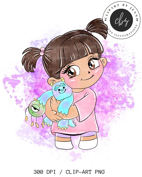 Watercolour Monsters Inc Boo Clipart Boo Clipart Monsters Inc Boo Png Printable Digital