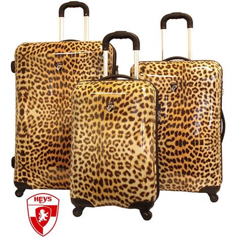 Heys Usa Exotic Leopard Piece Hardside Spinner Luggage Set