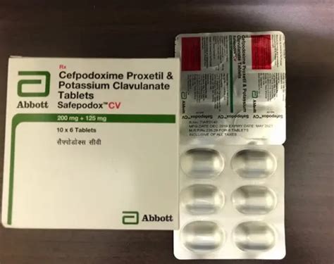 Safepodox Cv Cefpodoxime Proxetil And Potassium Clavulanate Tablets 325 Mg At Rs 67 Strip In