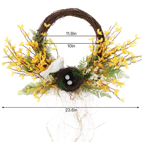 Flower Wreath Natural Rattan Wreath DIY Crafts Wed Grandado