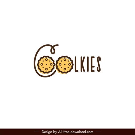 Cookies Logo Template Stylized Flat Classic Design Vectors Graphic Art