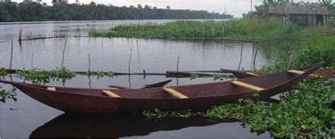 Indigenous Boats Canoes On Lekki Lagoon Nigeria