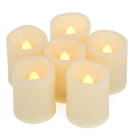 6 PCS Flameless Votive Candles with Timer, LED Votives, Battery Operated Votives with Timer ...