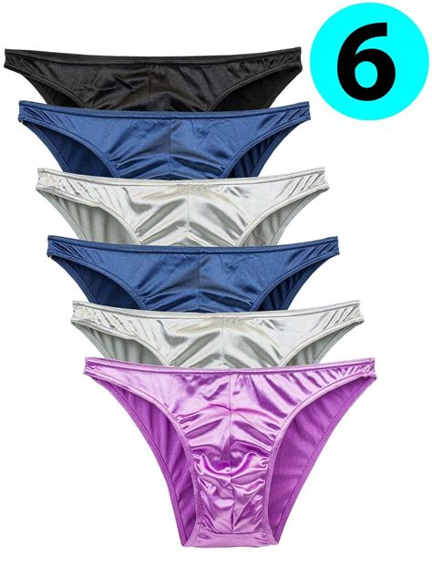 Mens Satin Bikini Briefs Panties S To XL Silky Sexy Mens Underwear Multi Pack EBay