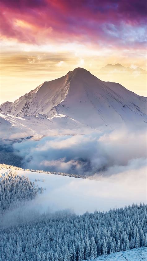 Snowy Mountain Sunrise Scenery 4K #1440e Wallpaper PC Desktop