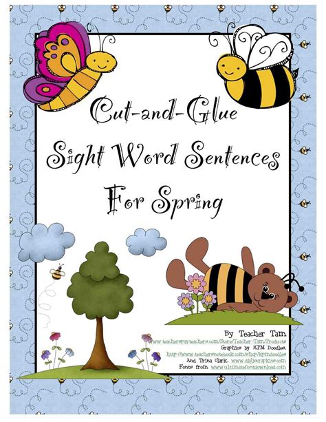 Teacher Tams Educational Adventures Cut And Glue Sentences For Spring