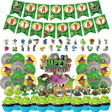 Buy 100 Pcs S VS Zombies Party Supplies Including Happy Birthday