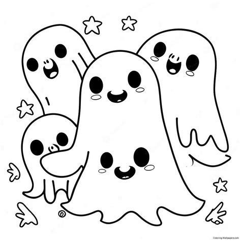 Creepy Ghosts Coloring Page