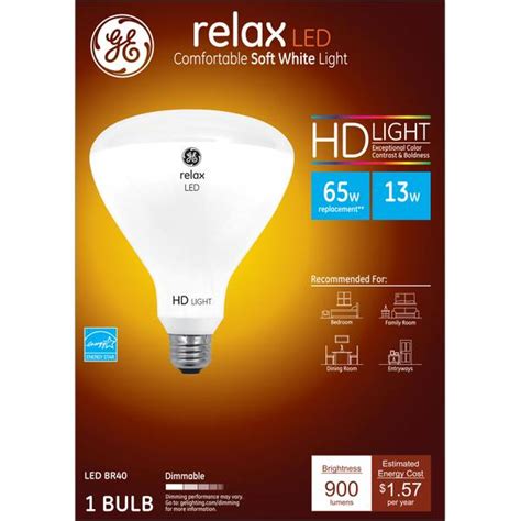 GE Relax LED 13 Watt Soft White BR40 HD Light Bulb 68438 Blain S