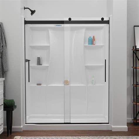 Delta C500 59 In W X 71 1 8 In H Frameless Sliding Shower Door In