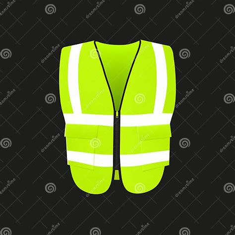 Gilet De Sécurité Fluorescent Vert Réfléchissant La Nuit Réaliste 3d