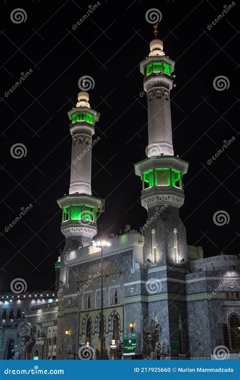 The Holy Masjid Madinah Beautiful Night View Editorial Photo ...