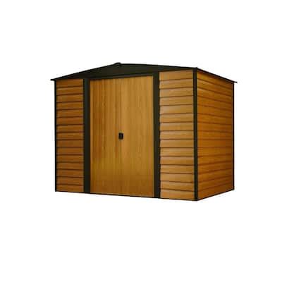 Arrow Woodridge 10 Ft W X 8 Ft D Wood Grain Galvanized Metal Storage