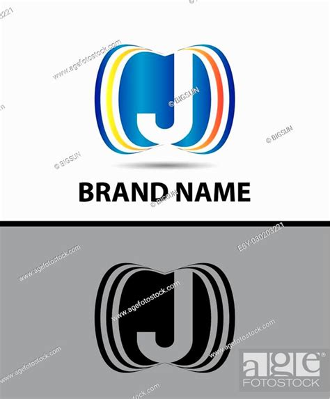 Abstract Letter J Logo Creative Template Vector Icon Stock Vector