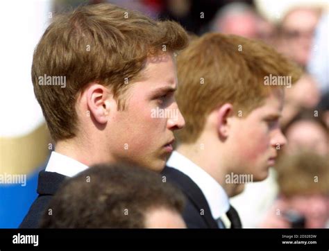 Il Principe Guglielmo E Il Principe Harry Camminano Nella Processione