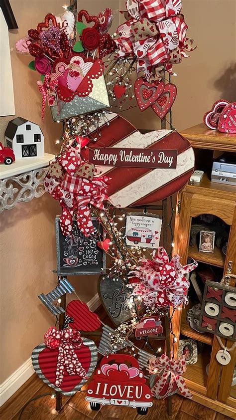 Valentines Day Decorations On Display In A Room