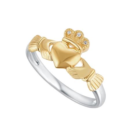 Diamond K Gold Silver Claddagh Ring Claddaghrings