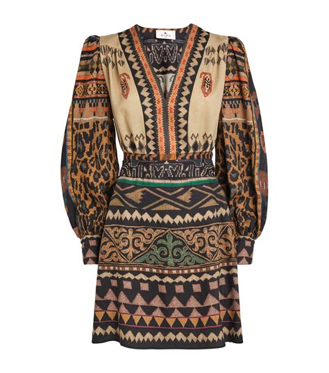 Etro Wool Silk Mini Dress Harrods Us