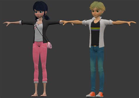 Miraculous Rots Marinette And Adrien Model Dl By Detexki99 On Deviantart