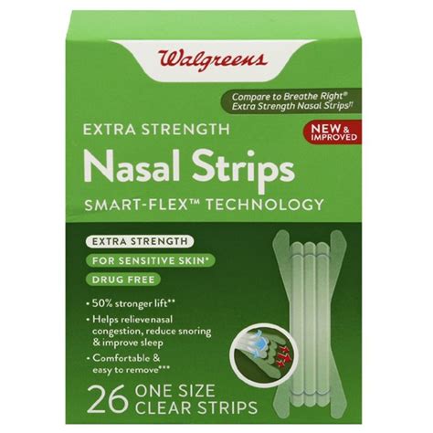 Walgreens Extra Strength Nasal Strips One Size Clear Source