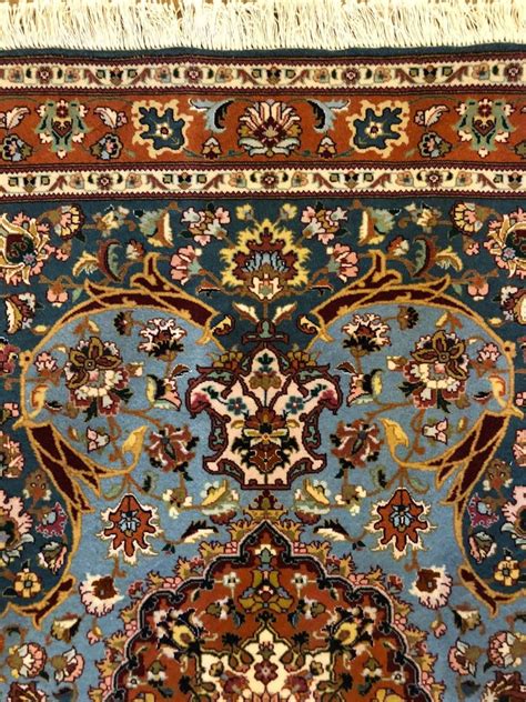 Authentic Persian Hand Knotted Floral Medallion Tabriz Rug At 1stdibs