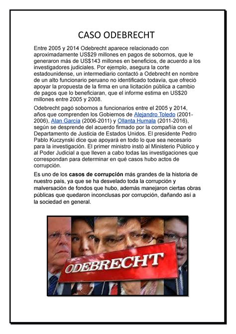 CASO Odebrecht Preparacion De Examen CASO ODEBRECHT Entre 2005 Y