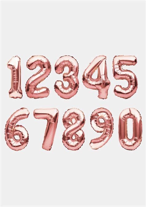 40 Metallic Blush Rose Gold Mylar Foil Helium Air Number And Letter