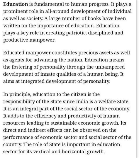 Education System Essay – Telegraph