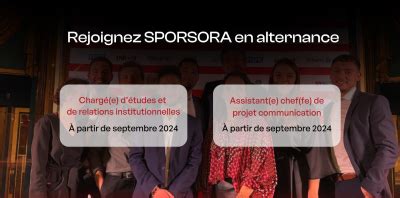 Sporsora OFFRES D ALTERNANCES CHARGÉ E DÉTUDES ET DE RELATIONS