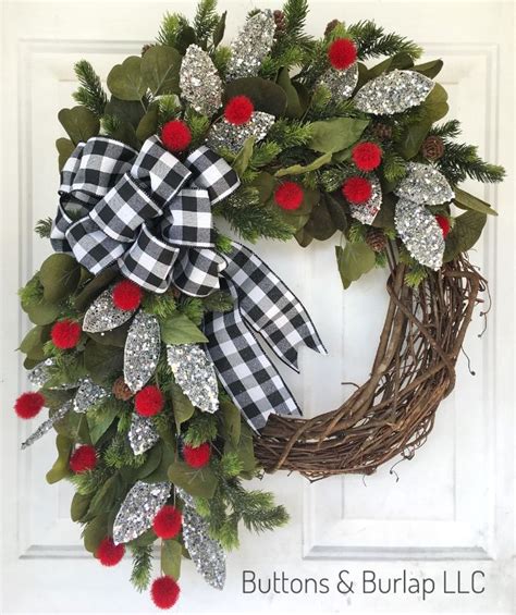 Christmas Wreath Buffalo Plaid Christmas Wreaths Diy Christmas