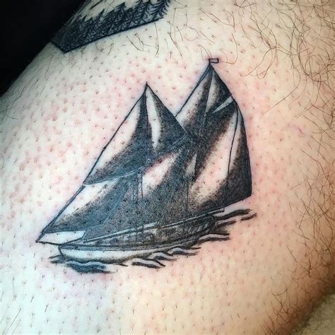 Sailboat Tattoo Boat Tattoo Nautical Style Tattoo Black And White