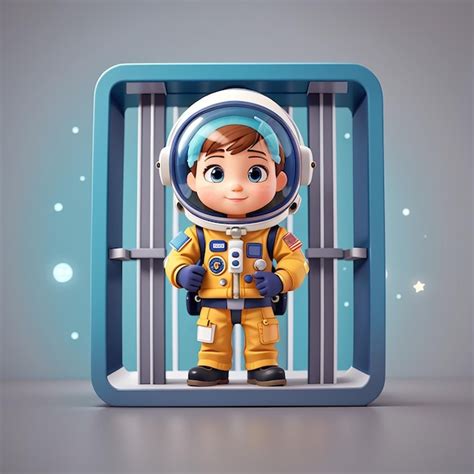 Premium Photo Cute Astronaut In Jail Cell Cartoon Vector Icon