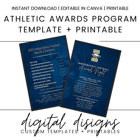 Custom Athletic Awards Banquet Program Template Editable In Canva