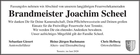 Traueranzeigen von Joachim Scheel Märkische Onlinezeitung Trauerportal