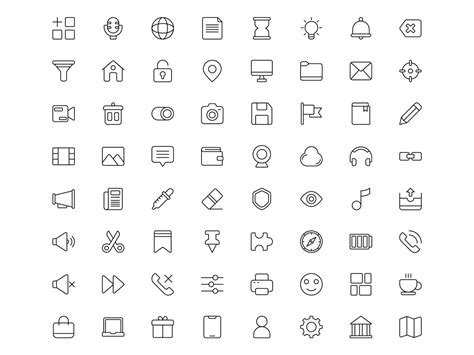 64 Minimal Interface Icons By Unblast On Dribbble