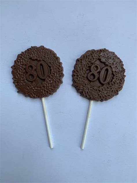 12 80th Birthday Chocolate Pops Chocolate 80th Suckers Etsy