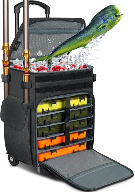 Amazon Matein Rolling Tackle Box With Cooler Large Fishing Bag