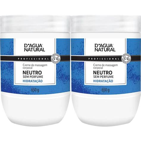 2 Creme Massagem Corporal Neutro 650G Dagua Natural D Agua Natural