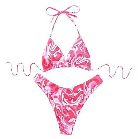 Halter Triangle Tie Side Bikini Set 2 Pieces Checkout