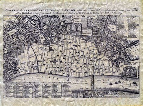 1666 Map of London detailing the damage suffered... - Maps on the Web