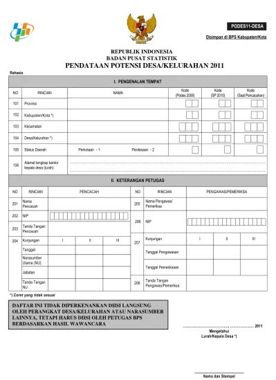 Republik Indonesia Badan Pusat Statistik Pendataan Potensi Desa