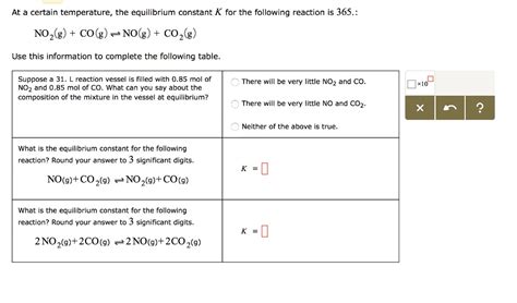 Solved At A Certain Temperature The Equilibrium Constant K For The